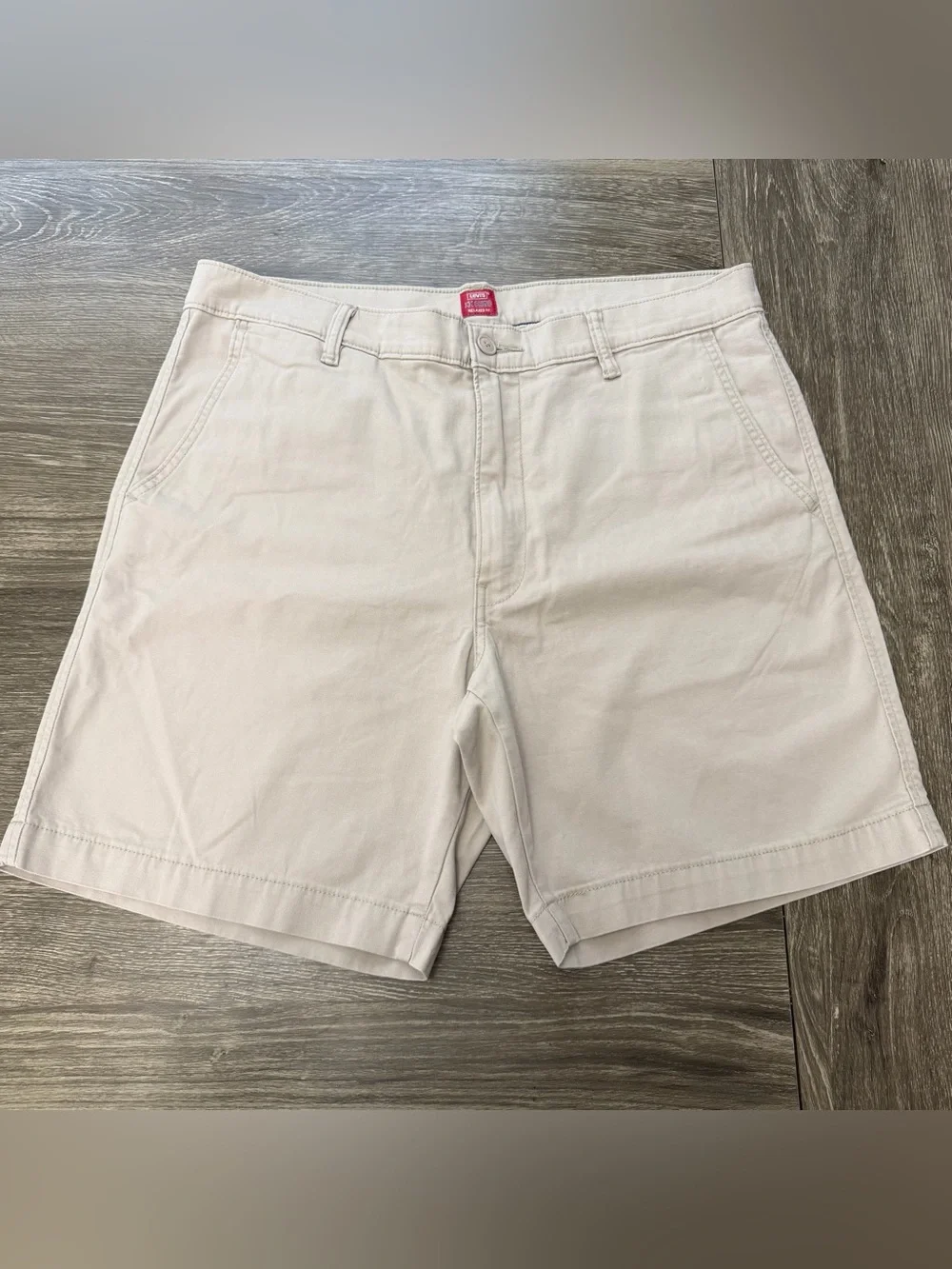 Levi's XX Chino Men's Relaxed Fit Beige Cotton Elastane Shorts Pockets Size 34